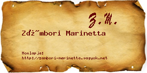 Zámbori Marinetta névjegykártya